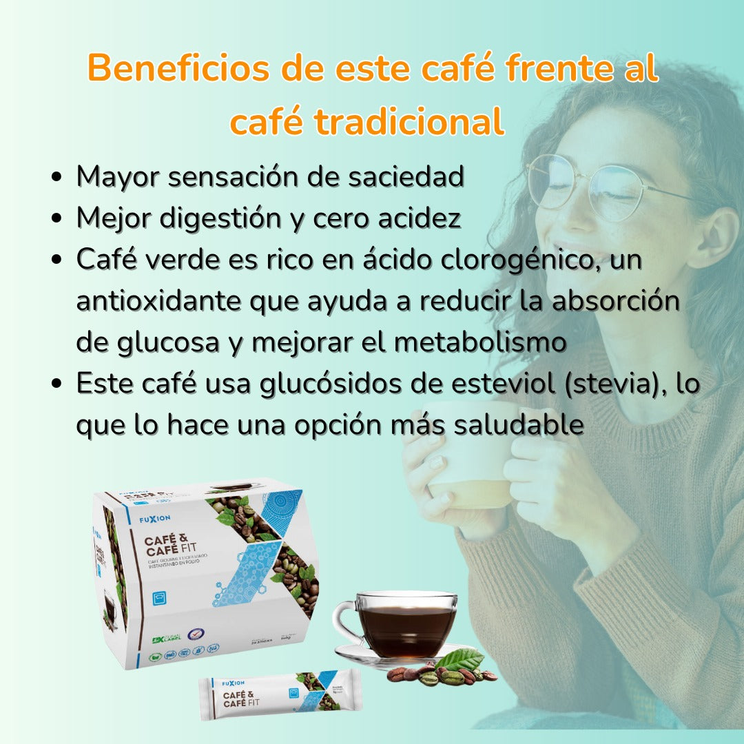 CAFÉ & CAFÉ FIT DE FUXION - Mejora glucosa y ayuda a quemar grasa