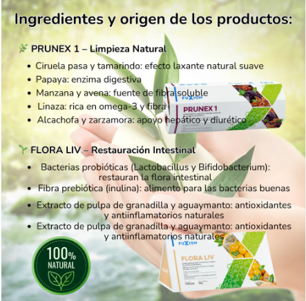Detox Digestivo Natural – Flora Liv + Prunex-1 | FuXion
