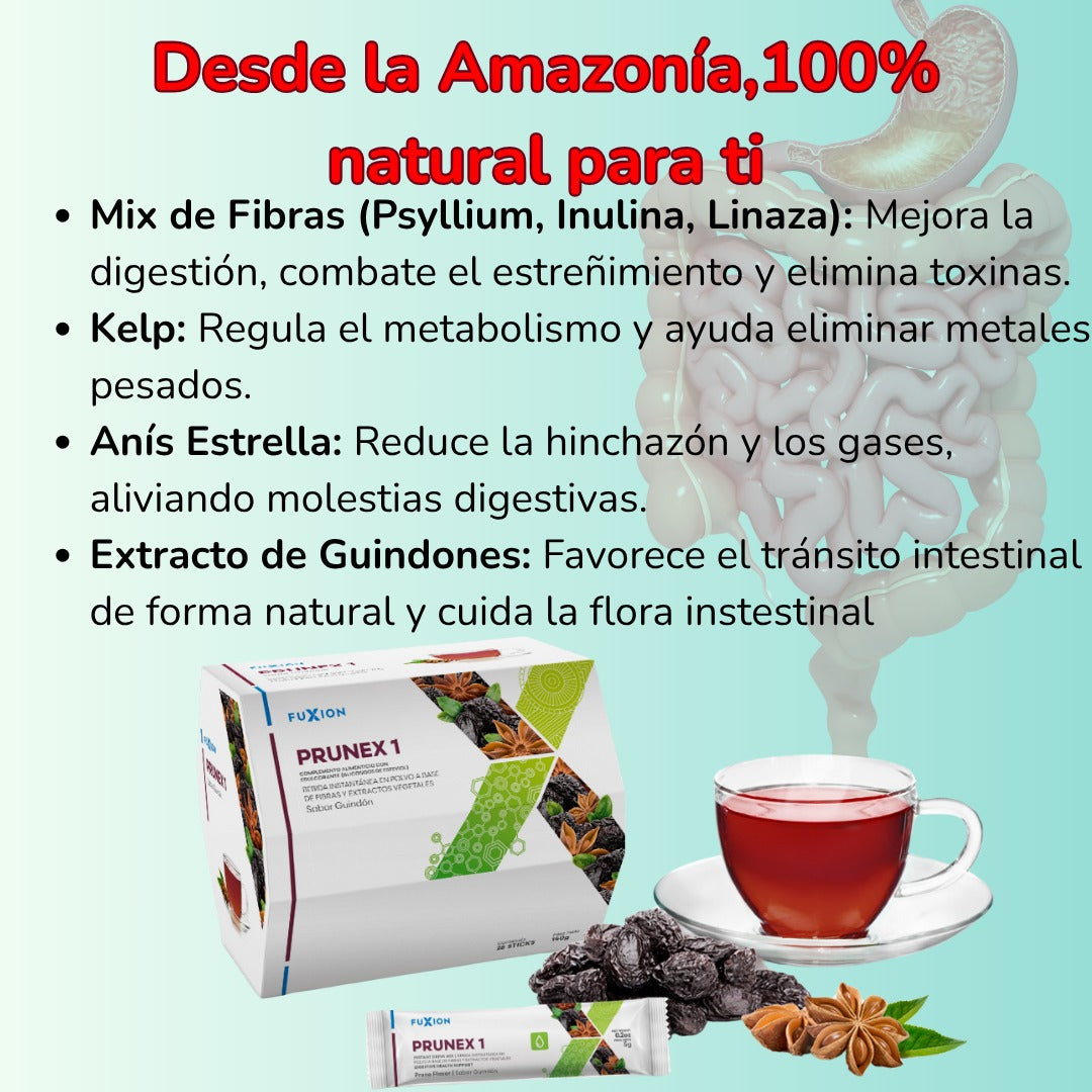 PRUNEX 1  DE FUXION: Limpia y desintoxica el sistema digestivo
